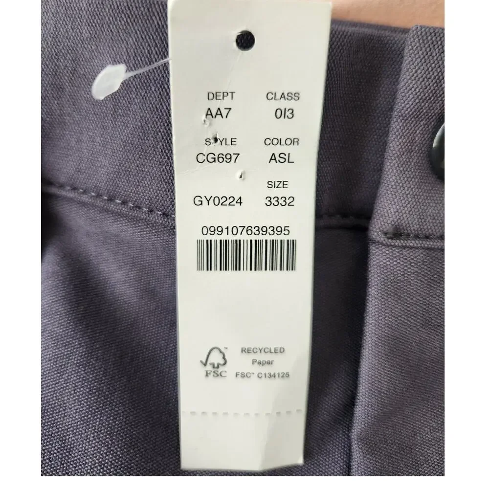 NWT J. Crew 770 Straight-Fit Tech Pant Atlantic Slate 33/32 *Flaw